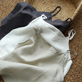 女士宽松吊带衫 纯色背心内搭打底上衣 春夏款 水洗24支汉麻 女装