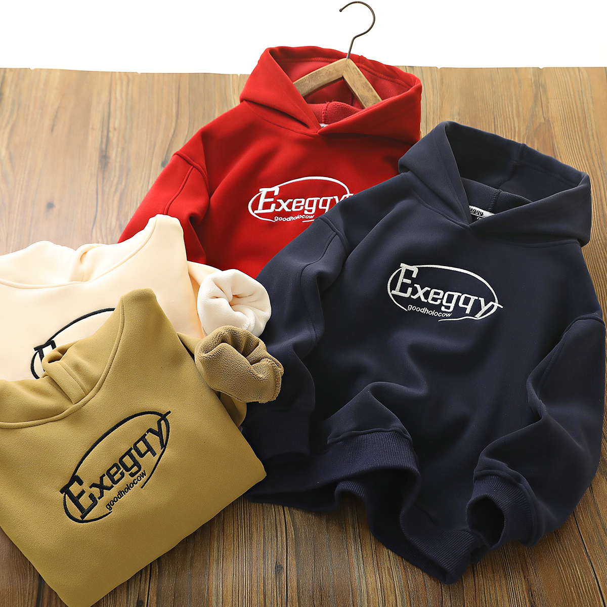 儿童连帽加绒卫衣帽衫170中大童