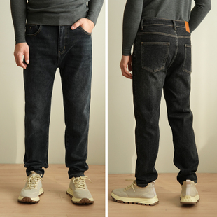 宽松刺绣长裤 百搭休闲锥形裤 子 秋冬款 男士 男装 弹力牛仔裤