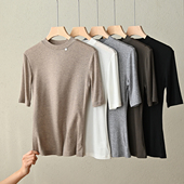女士兰精天丝羊毛五分袖 春夏款 薄款 薄软 短袖 T恤衫 山东网店女装
