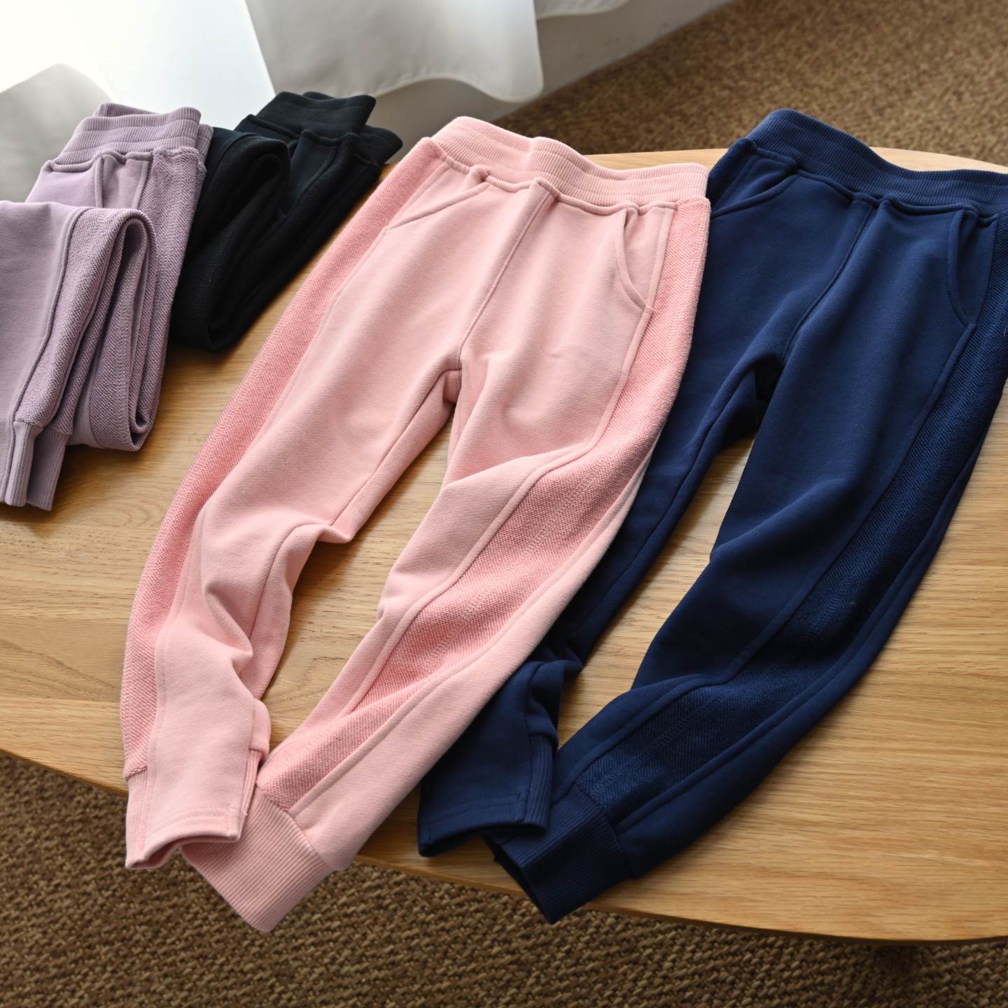 儿童纯棉毛圈长裤 男童女童纯色收口运动长裤 卫裤 中大童 校裤