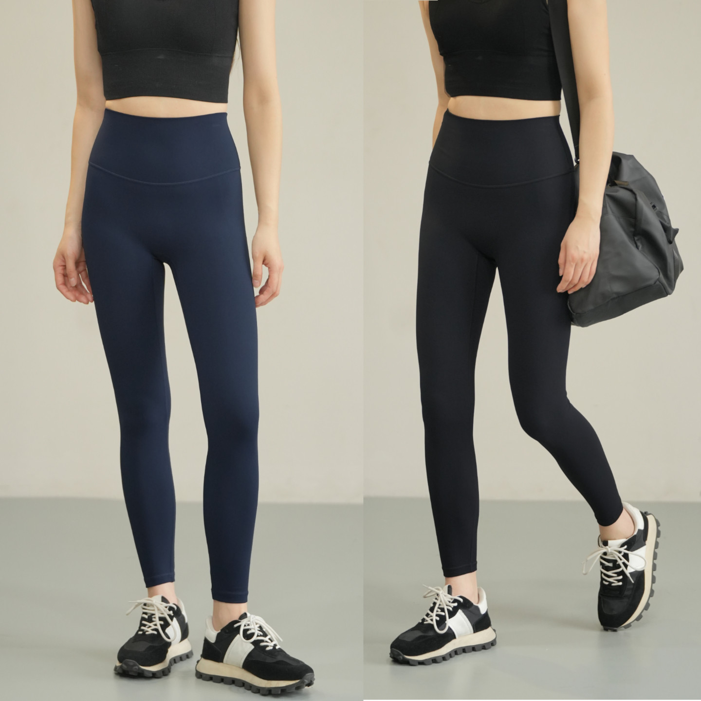 健身系列 女士瑜伽裤高腰提臀外穿 高弹裸感健身运动裤后腰口袋