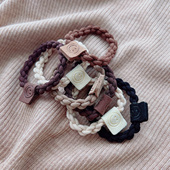 不伤发皮筋皮扣 10枚装 女士发饰麻花头绳 高弹简约发圈 20枚装