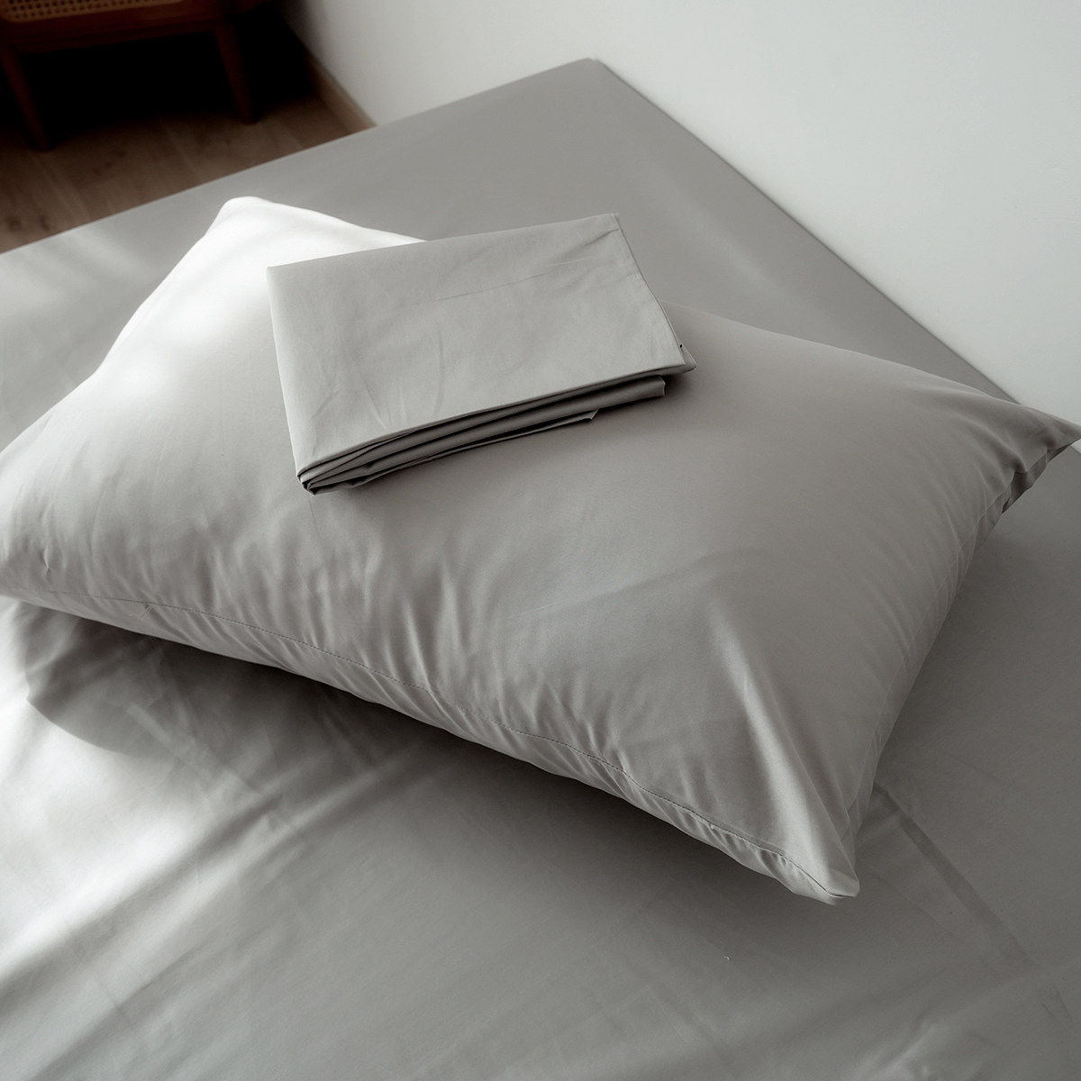 60支贡缎 纯棉床笠三件套 全棉双人床床品大尺寸 信封式枕套床品