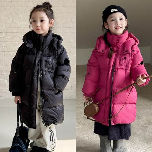 防泼水中长款连帽羽绒服面包服