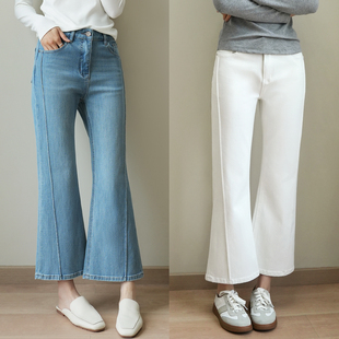 小个子好穿 四面弹微喇修身显瘦牛仔裤 女士棉弹柔软九分裤 春款k
