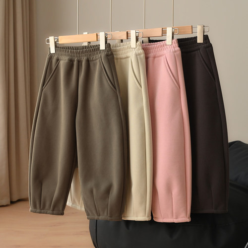 一体绒加绒萝卜裤水沐良品卫裤