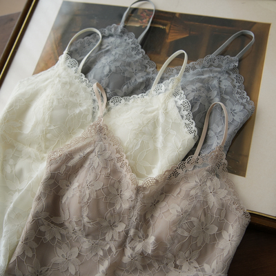 蕾丝吊带带胸垫可外穿薄款背心