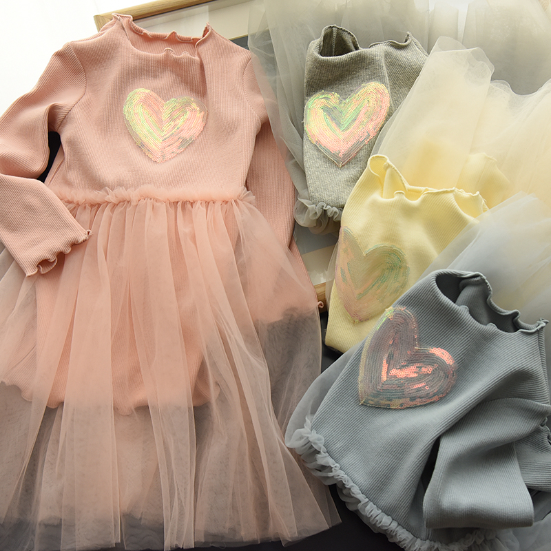 仙气小公主儿童纱裙连衣裙 女童洋气长袖网纱裙子公主蓬蓬裙 秋装