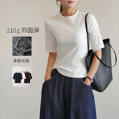 薄款 圆领基础款 女士五分袖 山东网店 T恤衫 上衣 女装 棉 初秋款