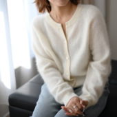 无缝一体成型 冬款 26支双纱全羊绒 拉绒 女士山羊绒开衫 毛衣 女装