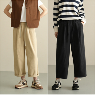 特 超宽松直筒裤 阔版 舒柔特抗皱面料 女士粗宽萝卜裤 春秋款女