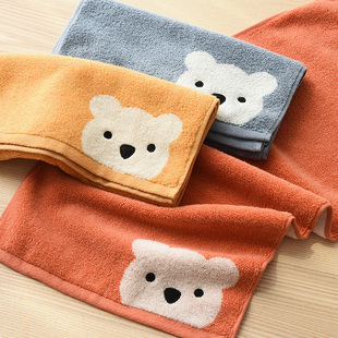 全棉双面毛圈 卡通小熊毛巾 擦脸巾 擦手巾 柔软吸水 长方巾