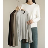 山东网店女装 轻柔软糯 T恤 春秋款 女士圆领打底衫 恒温弹力长袖