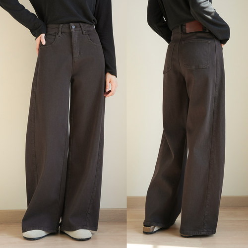 棉+莱赛尔女士保暖抓绒弯刀裤