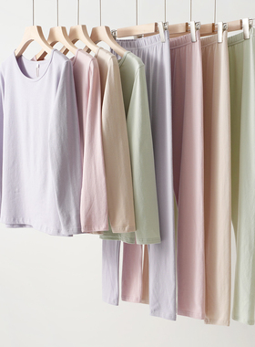 单件拍 女士莱卡棉秋衣秋裤 纯棉圆领保暖内衣 秋冬款 女装