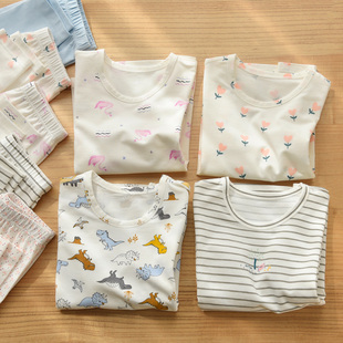 童装 儿童莫棉内衣套装 春秋款 中大童打底衫 男童女童秋衣秋裤