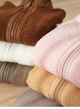 清库 外料泰迪绒 内料银狐绒男女童儿童加绒保暖舒适软糯立领外套