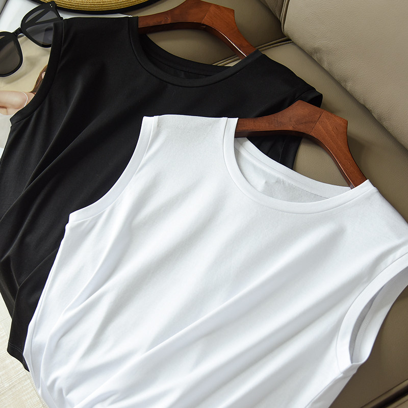 WAN能内搭T恤上衣 法国袖女士丝光棉背心 圆领纯色短袖百搭打底衫,女装/女士精品,背心吊带,淘宝优惠券,粉丝福利购,淘宝优惠卷