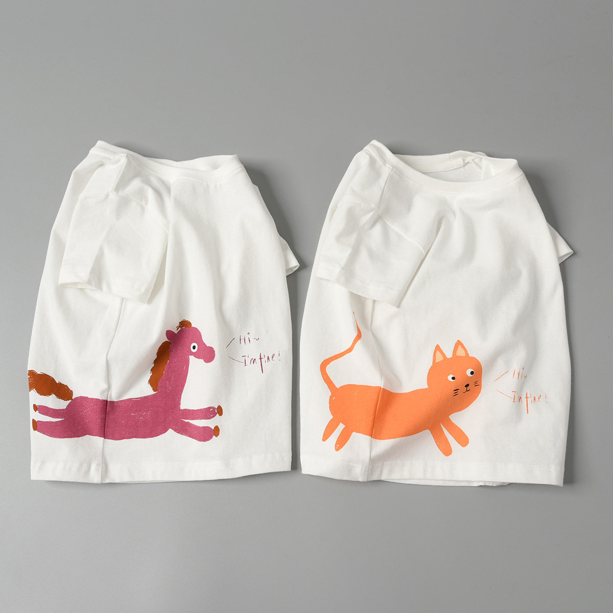 架上有 儿童纯棉白T恤衫 男女童手绘卡通圆领短袖 中大童上衣,童装/婴儿装/亲子装,T恤,淘宝优惠券,粉丝福利购,淘宝优惠卷