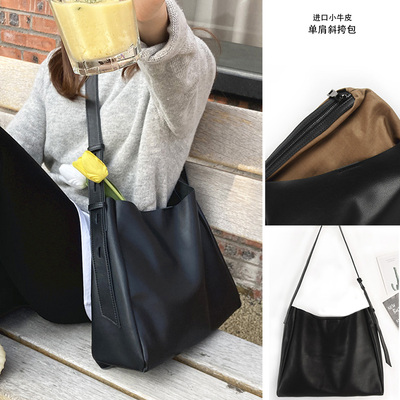 女包小牛皮单肩斜挎子母