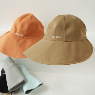 可扎马尾 女士户外遮阳帽 大帽檐渔夫帽子夏 双面可戴 upf50