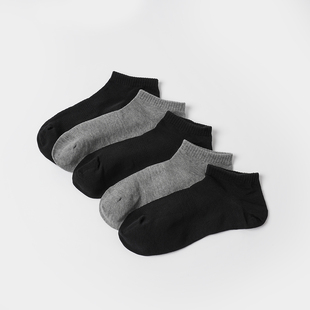 五双装 春夏季 吸汗透气棉袜 网眼短筒袜 百搭运动袜子 男士 薄款