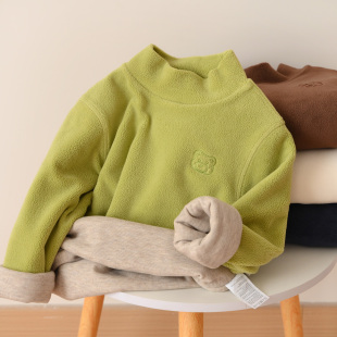 卫衣 童装 男女童摇粒绒半高领打底衫 170冬款 中大童 儿童双层厚款