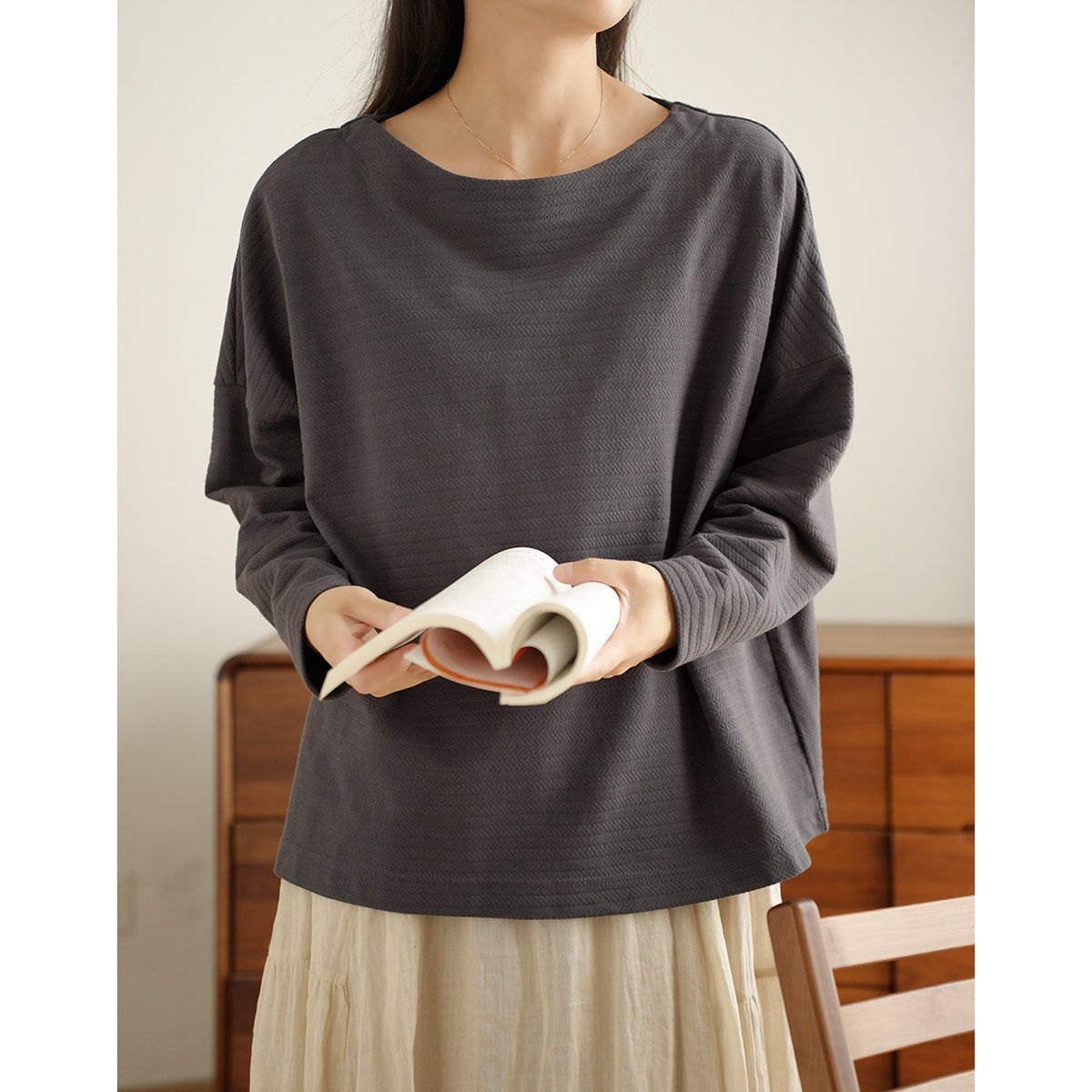 特 女士纯棉条纹针织打底衫 色织圆领纯色长袖T恤 春秋款 女装,女装/女士精品,T恤,淘宝优惠券,粉丝福利购,淘宝优惠卷