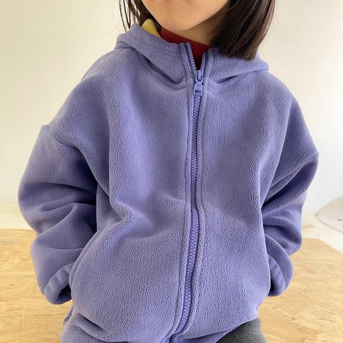 儿童加绒外套双面奥利绒连帽秋冬