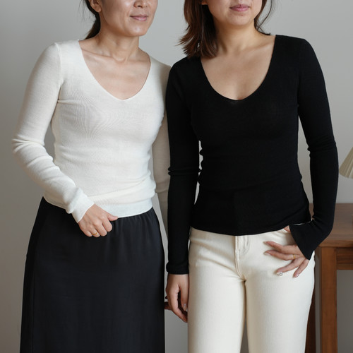 48支扬子纱女士全羊毛V领毛衣