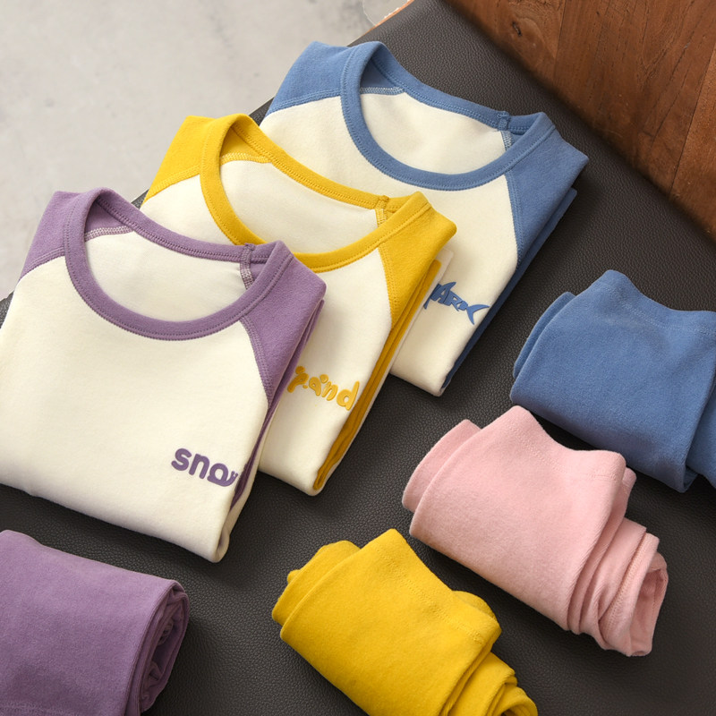 儿童秋衣秋裤套装男女童圆领睡衣