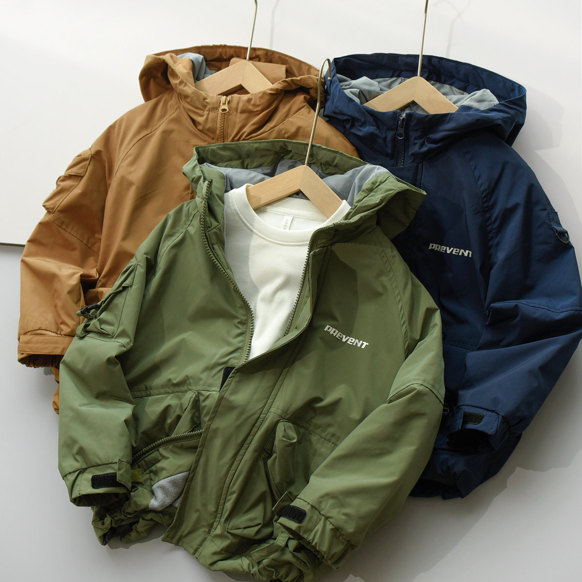 儿童摇粒绒防风外套 男女童字母连帽宽松上衣 中大童秋冬款童装