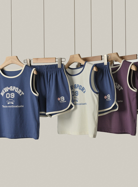 80-160码 儿童索罗娜背心套装 男女童短裤小童三分裤 可开裆 大童