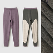 420g护膝一体绒 弹力发热打底棉裤 加绒裤 女士加绒保暖裤 冬款