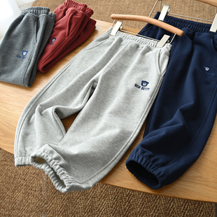 中大童 春款 男女童束脚校裤 儿童休闲长裤 春夏 软糯感毛圈卫裤