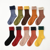 澳洲长绒棉 中筒袜 保暖弹力 百搭小能手 女士精梳棉纯色堆堆袜