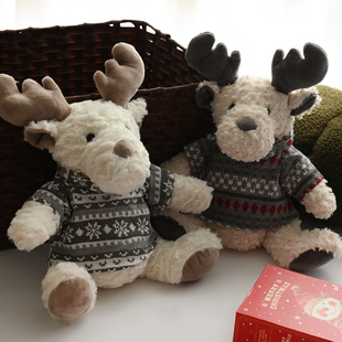 出口剩余一批无补 圣诞鹿 圣诞节摆件毛绒玩具店铺场景布置