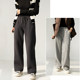 秋冬款 子 直筒显瘦长裤 女装 女士一体绒阔腿裤 加厚保暖休闲卫裤