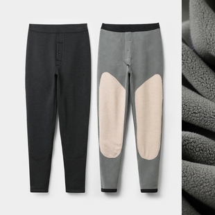 510g护膝一体绒 保暖裤 弹力打底棉裤 加绒裤 男士 冬款 厚款