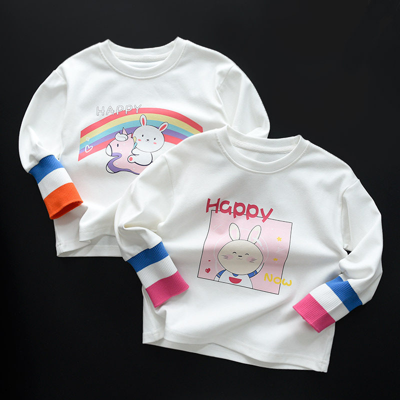 特 彩虹卡通T恤 儿童纯棉长袖上衣 男童女童收口打底衫 春秋 童装,童装/婴儿装/亲子装,T恤,淘宝优惠券,粉丝福利购,淘宝优惠卷