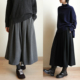 冬k 加厚保暖毛呢中长款 女士纯色基础款 半身裙 松紧腰伞裙 带内衬