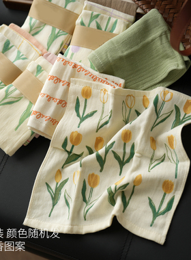 分色系随机发 三条装纯棉毛圈小方巾 儿童全棉擦手巾柔软速吸手帕