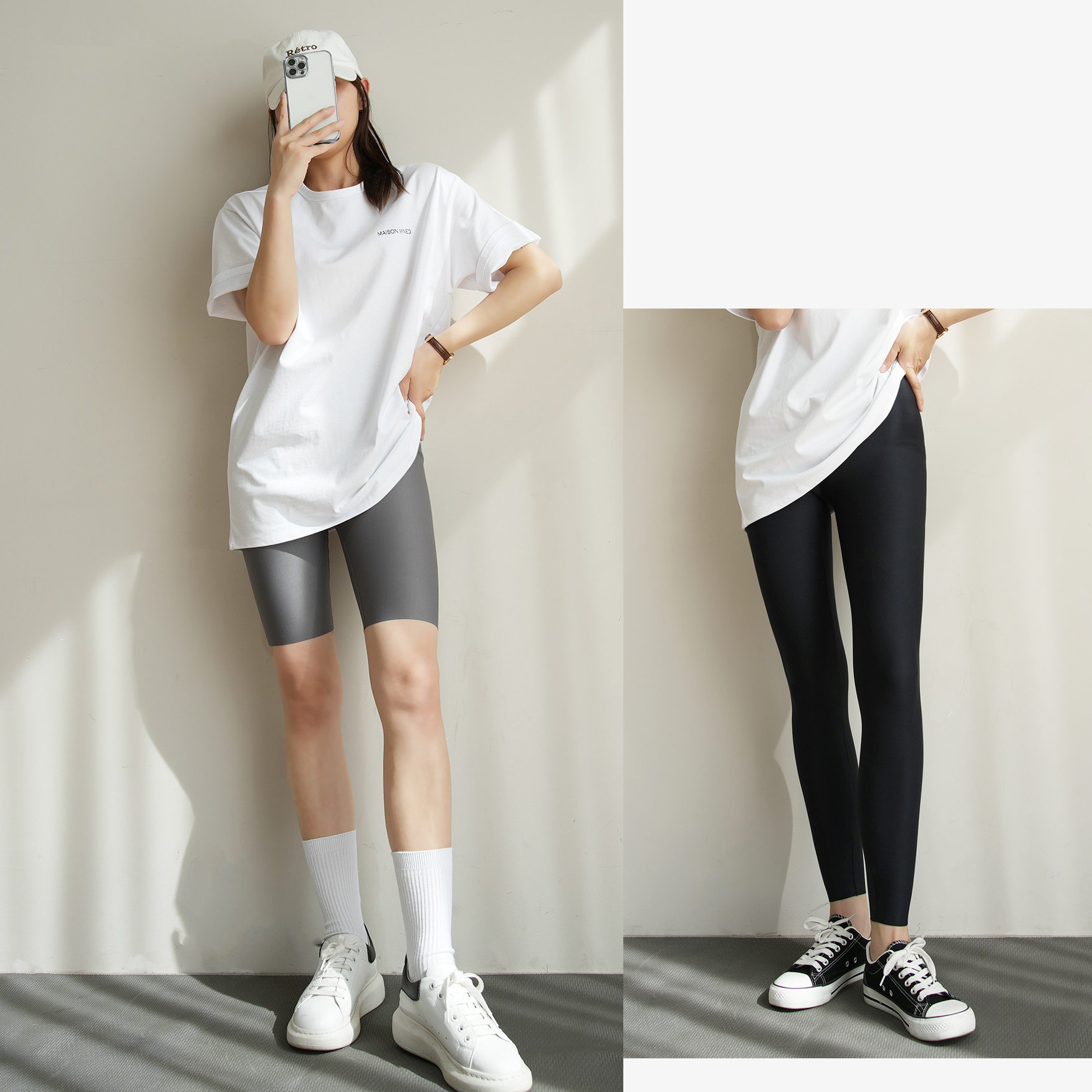 高腰健身裤弹力打底裤微压