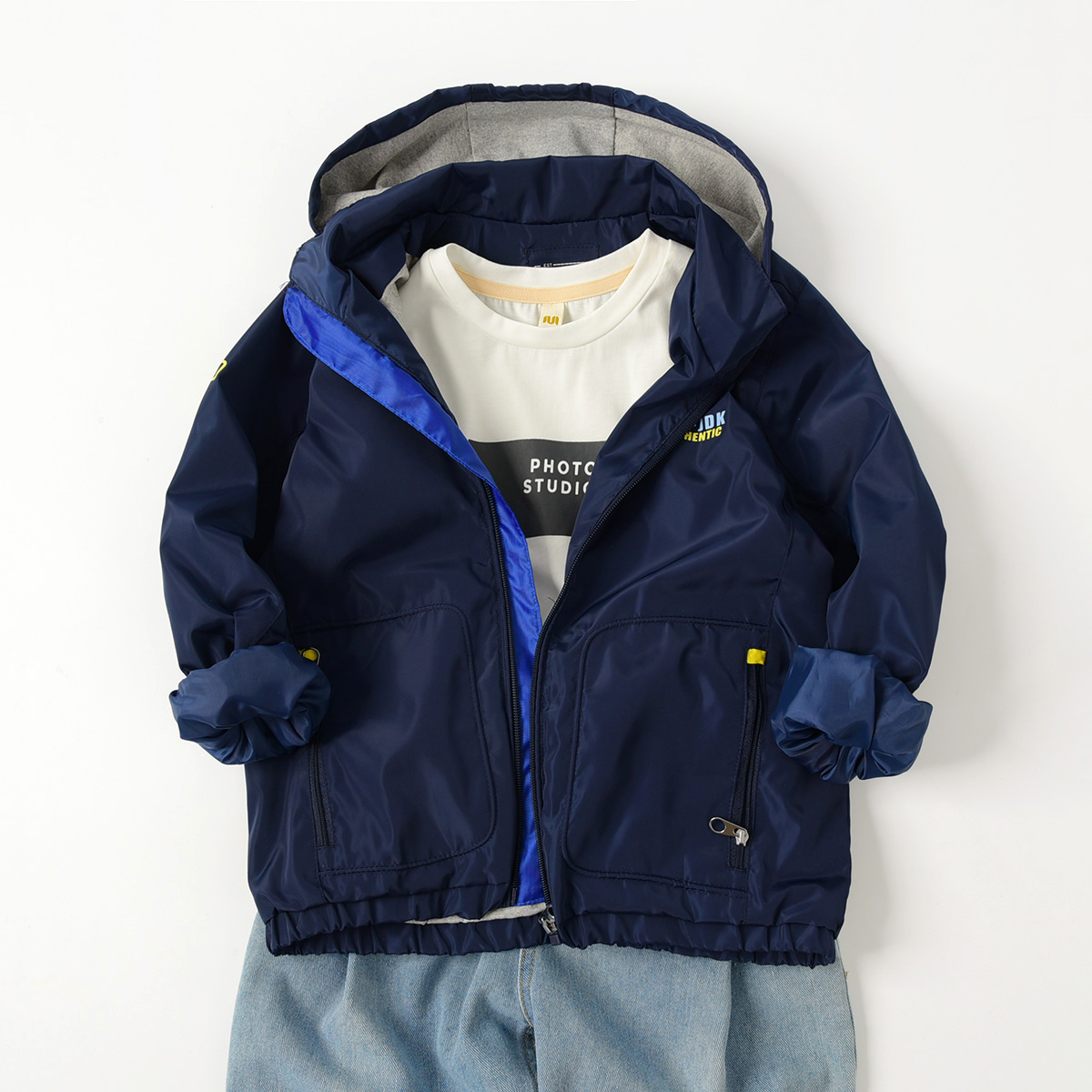 儿童连帽外套男童拉链开衫