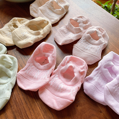 儿童弹力网眼船袜男童纯色袜防掉