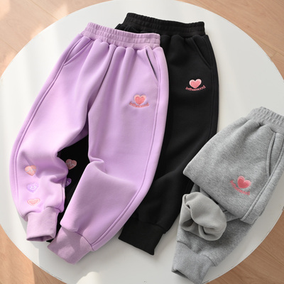 一体绒保暖慢跑裤运动裤卫裤