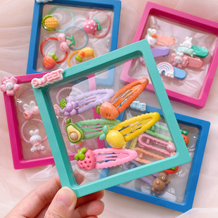 特 多彩发夹 女童发圈套盒 儿童卡通动物发饰发圈皮筋 5枚装