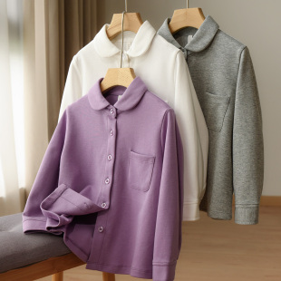 童装 240g 170中大童春秋款 女童娃娃领衬衣 校服 儿童校园白衬衫