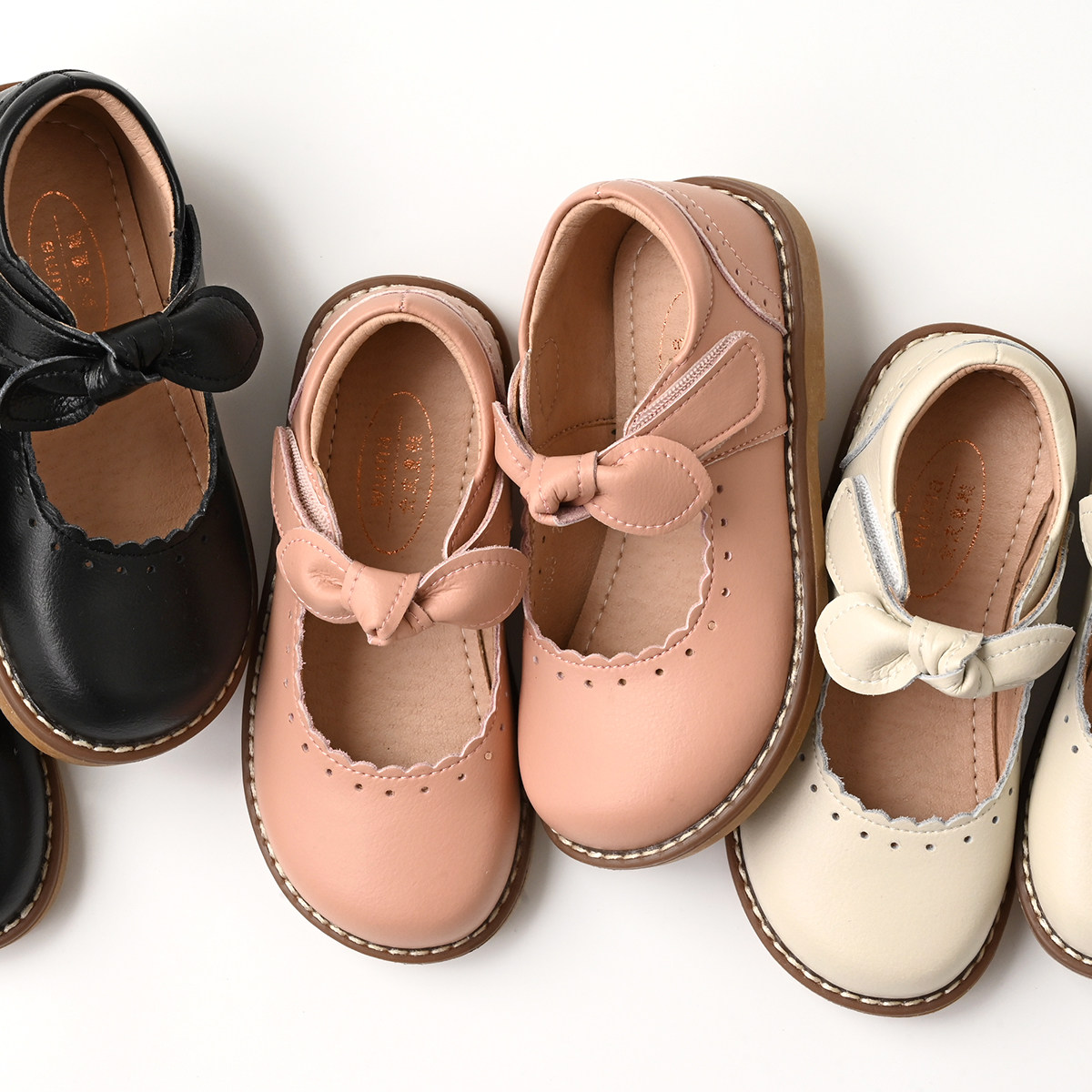 儿童小皮鞋 软底防滑 女童蝴蝶结公主鞋 洛丽塔鞋子 春秋款 童鞋